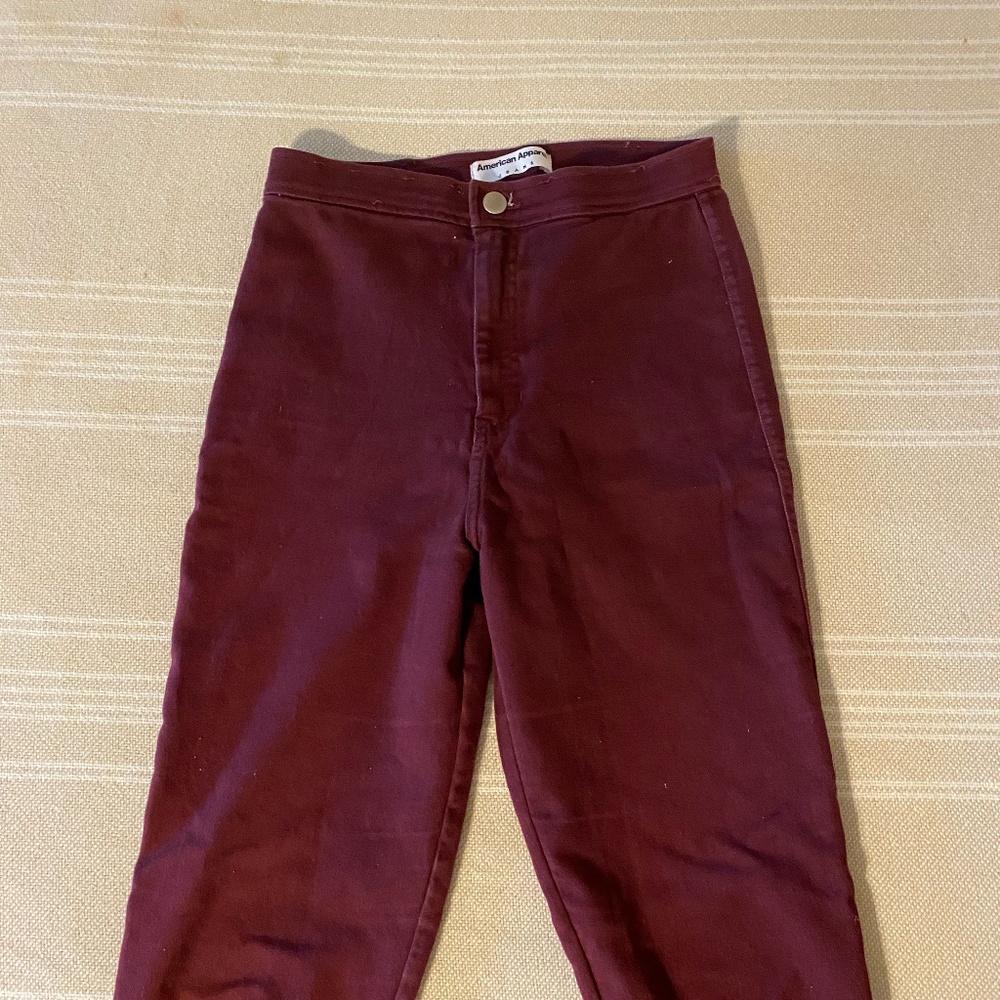 American Apparel Skinny High-Waist Maroon Leggings/Jeggings
